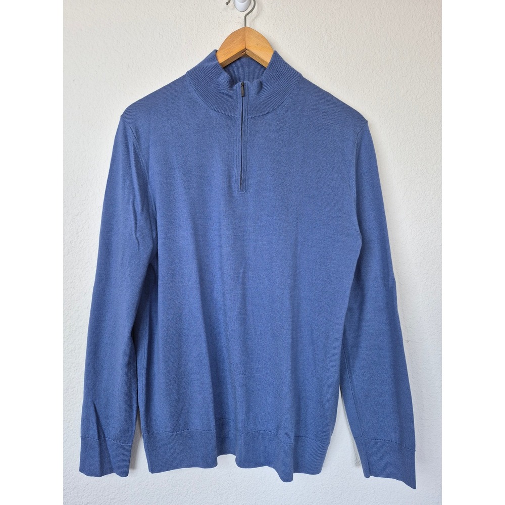 Charles Tyrwhitt 100% Extra Fine Merino Wool Quarter Zip‎ Sweater Size Medium
